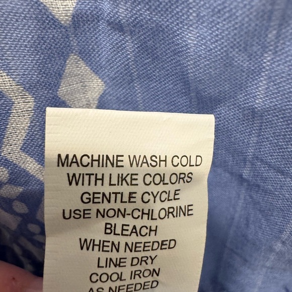 Blue Island Blue and‎ White Ruffled Tie open Front kamona style - Picture 8 of 9